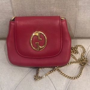 Gucci Red Leather 1973 Cross Body Bag